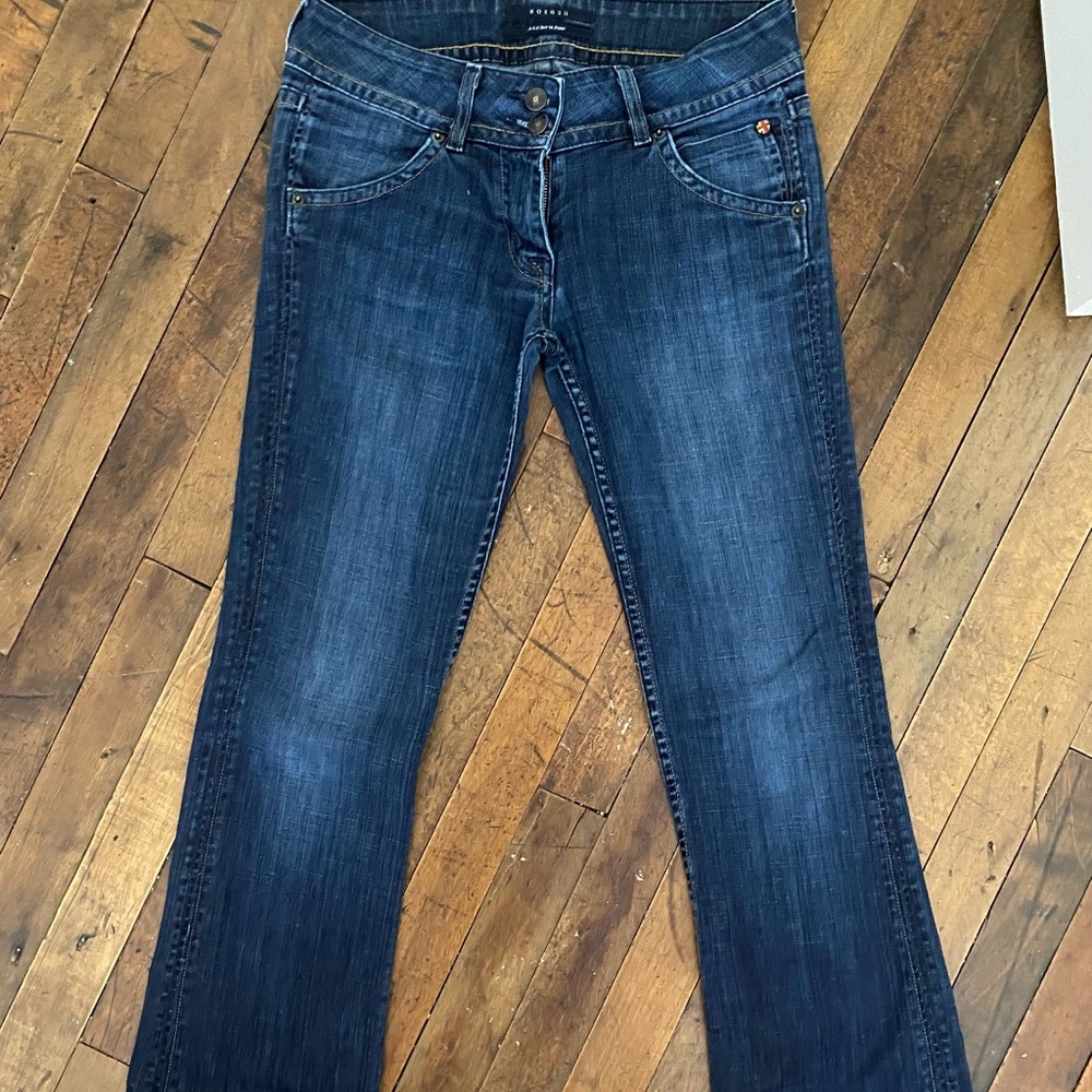 HUDSON signature bootcut low rise stretch jeans